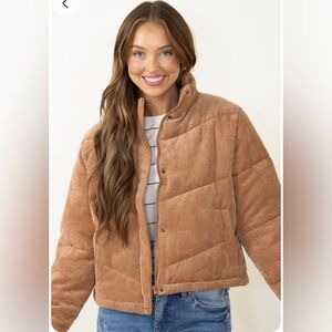 Ci Sono brown corduroy puffer jacket Size M.